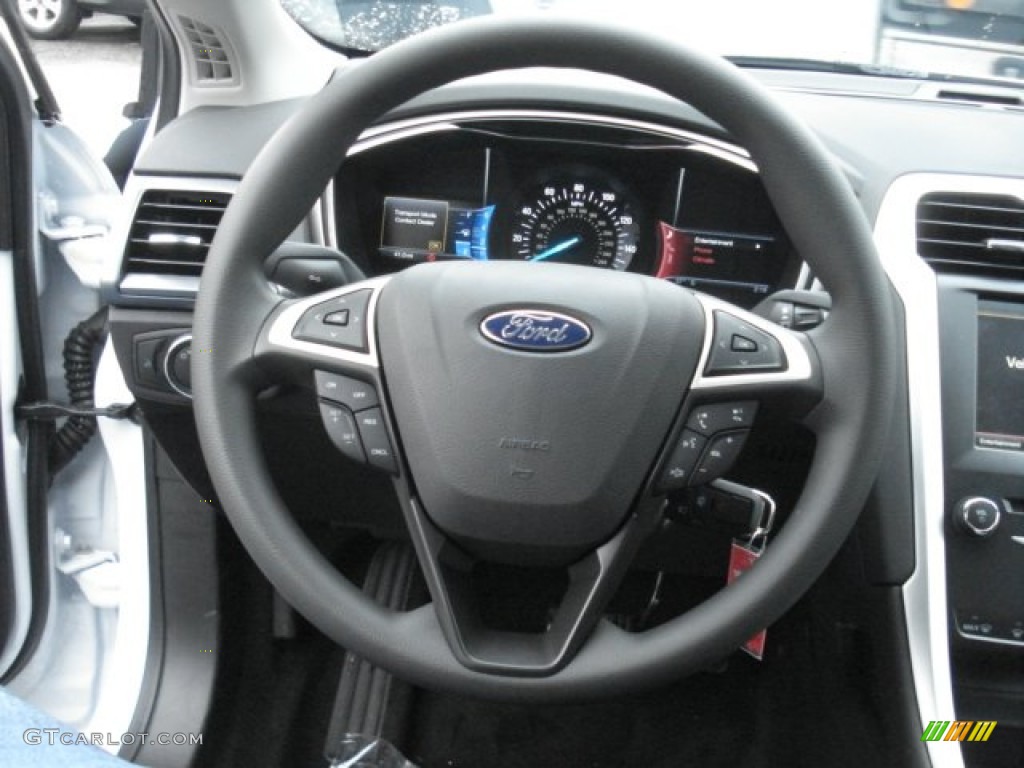 2013 Ford Fusion SE 1.6 EcoBoost Charcoal Black Steering Wheel Photo #73080525