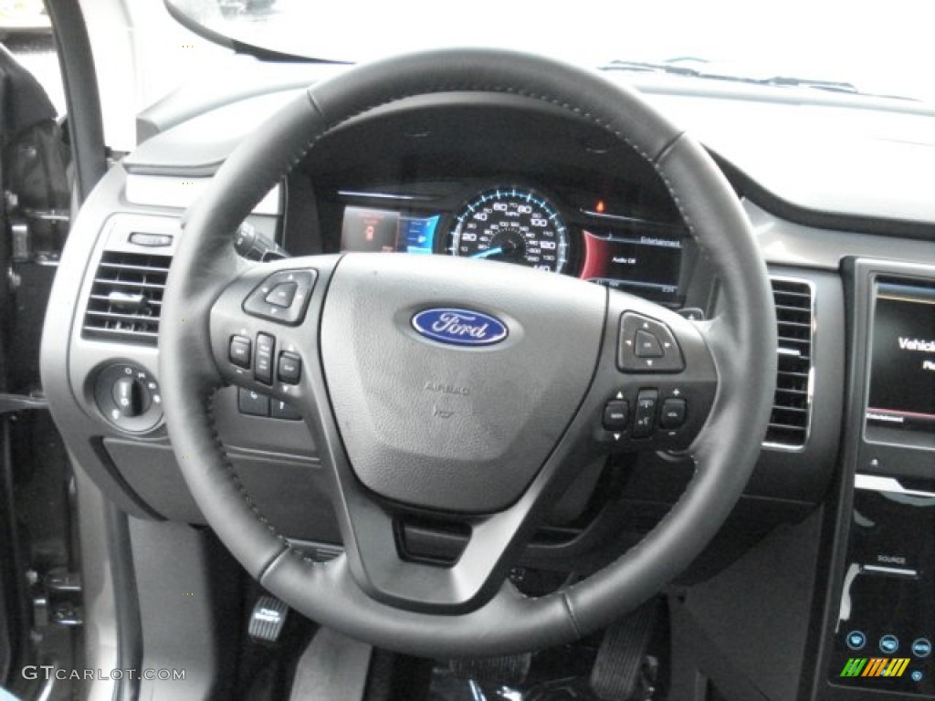 2013 Ford Flex Limited EcoBoost AWD Charcoal Black Steering Wheel Photo #73081409