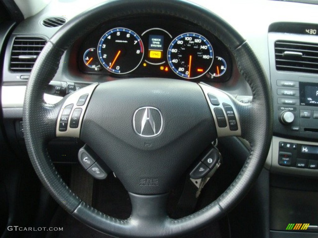 2008 Acura TSX Sedan Ebony Steering Wheel Photo #73085163