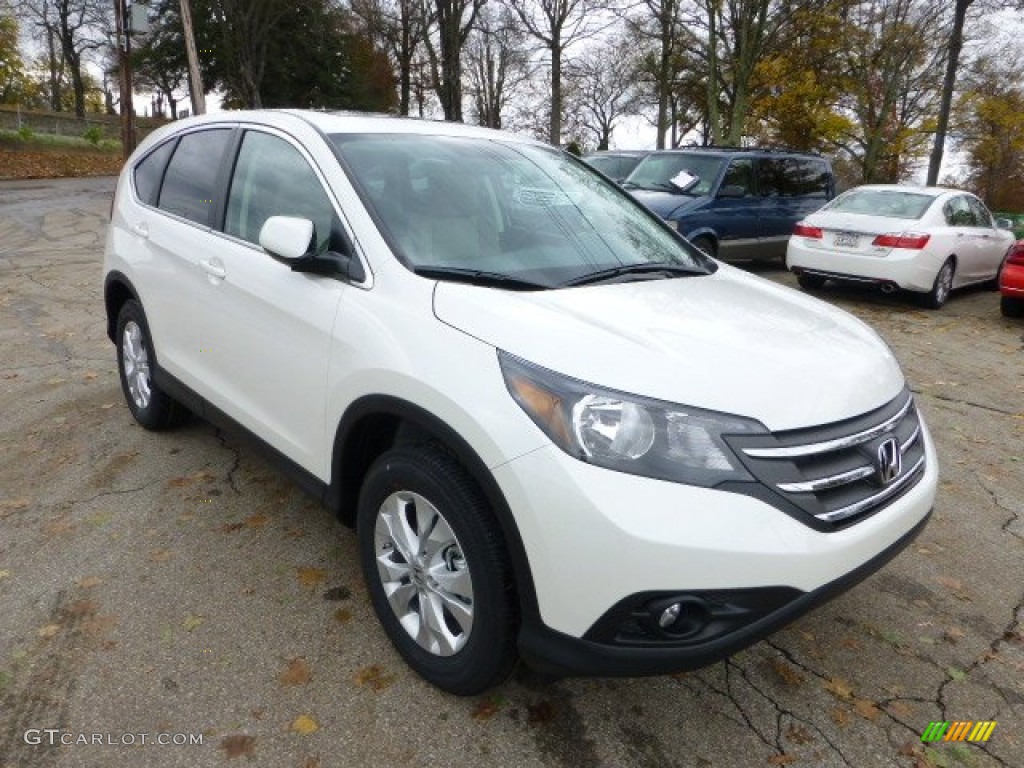 2013 CR-V EX AWD - White Diamond Pearl / Beige photo #6