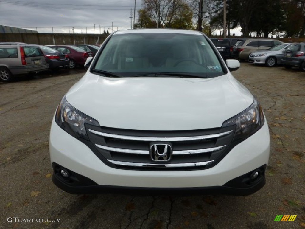 2013 CR-V EX AWD - White Diamond Pearl / Beige photo #7