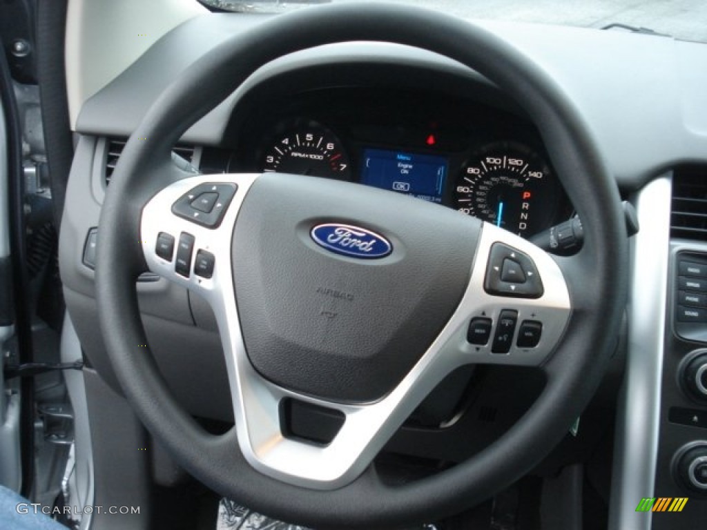 2013 Ford Edge SE EcoBoost Medium Light Stone Steering Wheel Photo #73086288