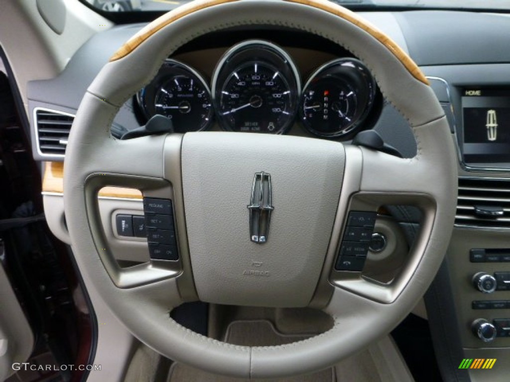 2010 Lincoln MKT AWD Light Stone Steering Wheel Photo #73087059