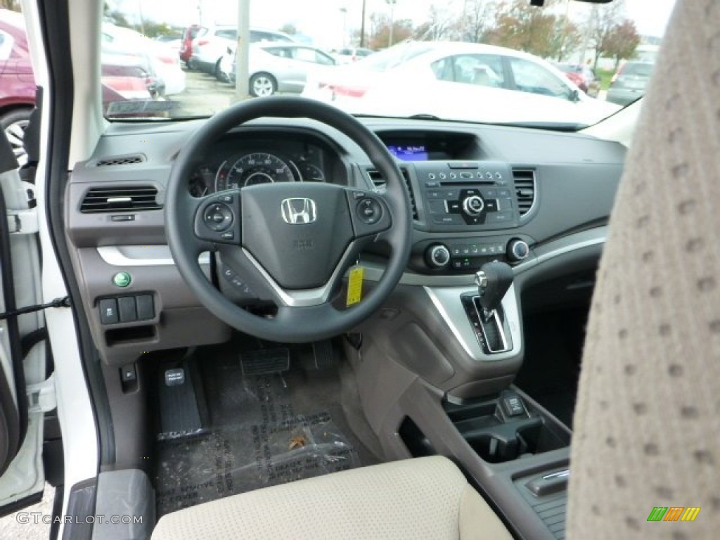 2013 CR-V EX AWD - White Diamond Pearl / Beige photo #12