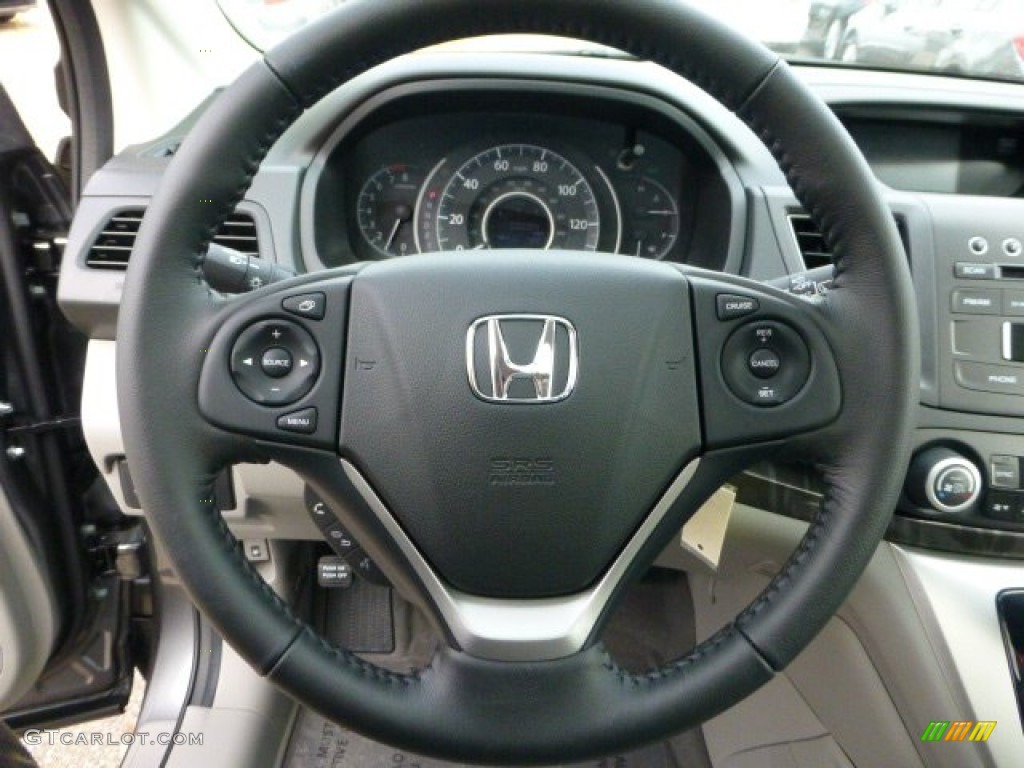 2013 Honda CR-V EX-L AWD Gray Steering Wheel Photo #73088601