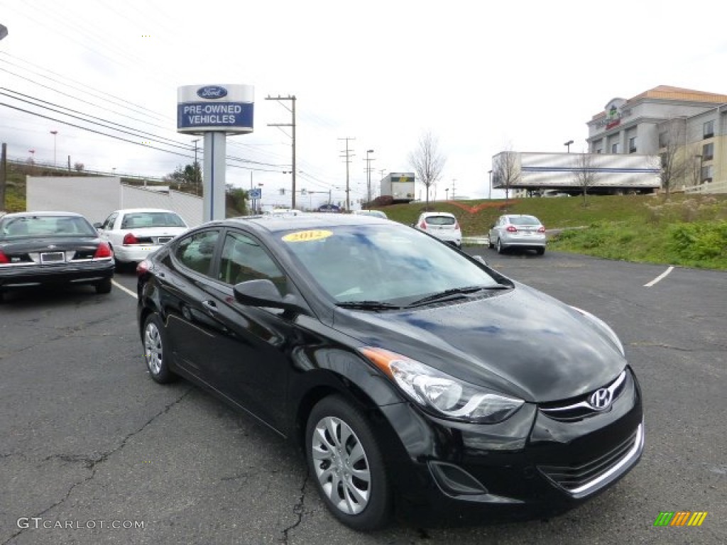 2012 Elantra GLS - Midnight Black / Gray photo #1