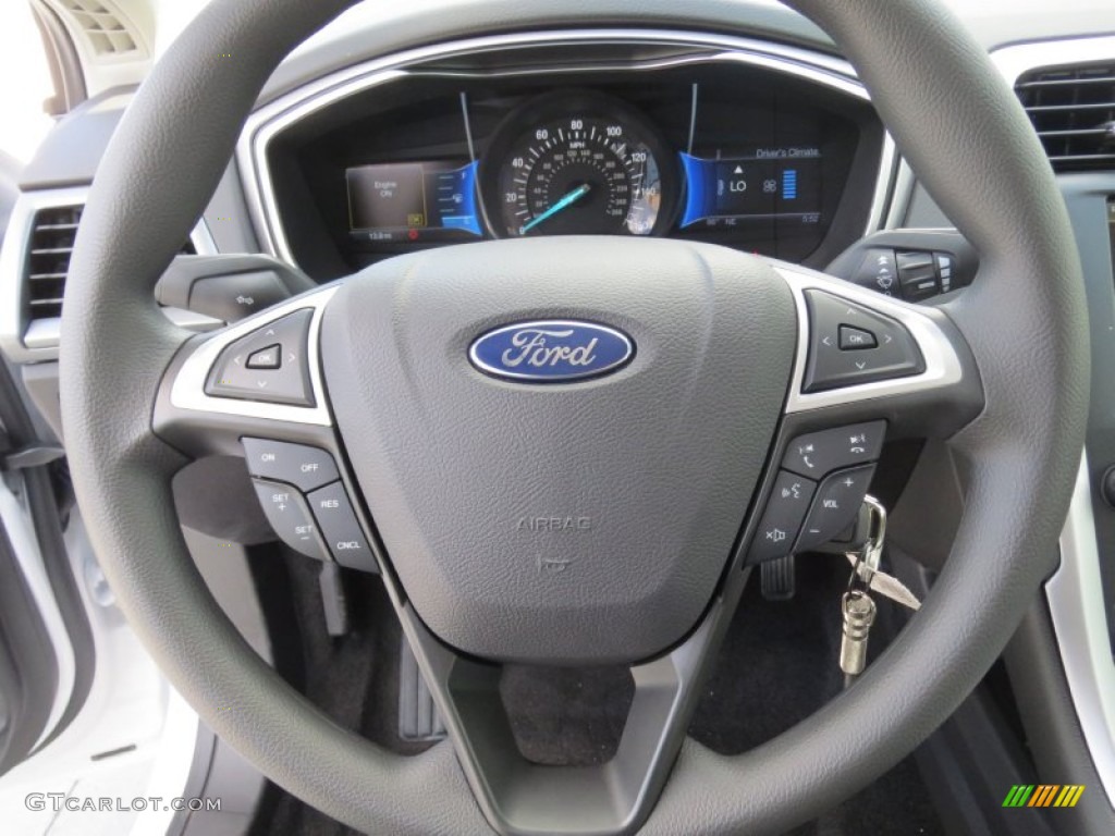 2013 Ford Fusion SE 1.6 EcoBoost Charcoal Black Steering Wheel Photo #73093638