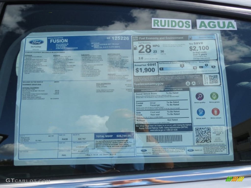 2013 Ford Fusion SE 1.6 EcoBoost Window Sticker Photo #73093701