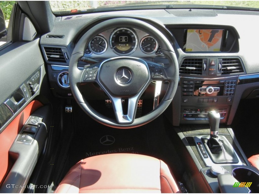 2012 Mercedes-Benz E 350 Coupe Red/Black Steering Wheel Photo #73093755