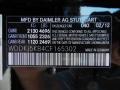 040: Black 2012 Mercedes-Benz E 350 Coupe Color Code