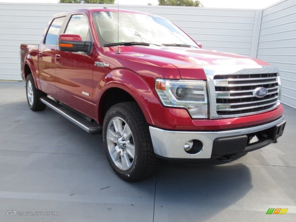 2013 F150 Lariat SuperCrew 4x4 - Ruby Red Metallic / Adobe photo #1