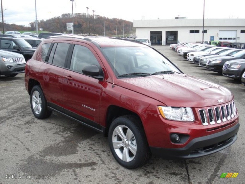 Deep Cherry Red Crystal Pearl 2013 Jeep Compass Latitude 4x4 Exterior Photo #73095348