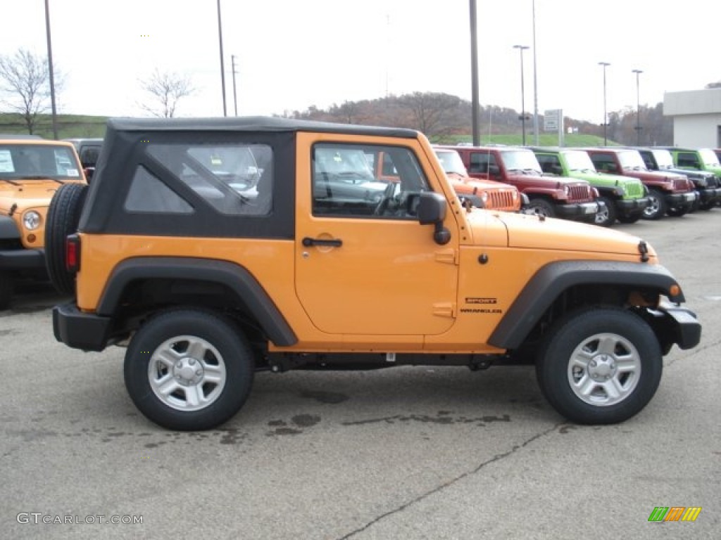Dozer Yellow 2013 Jeep Wrangler Sport 4x4 Exterior Photo #73096965