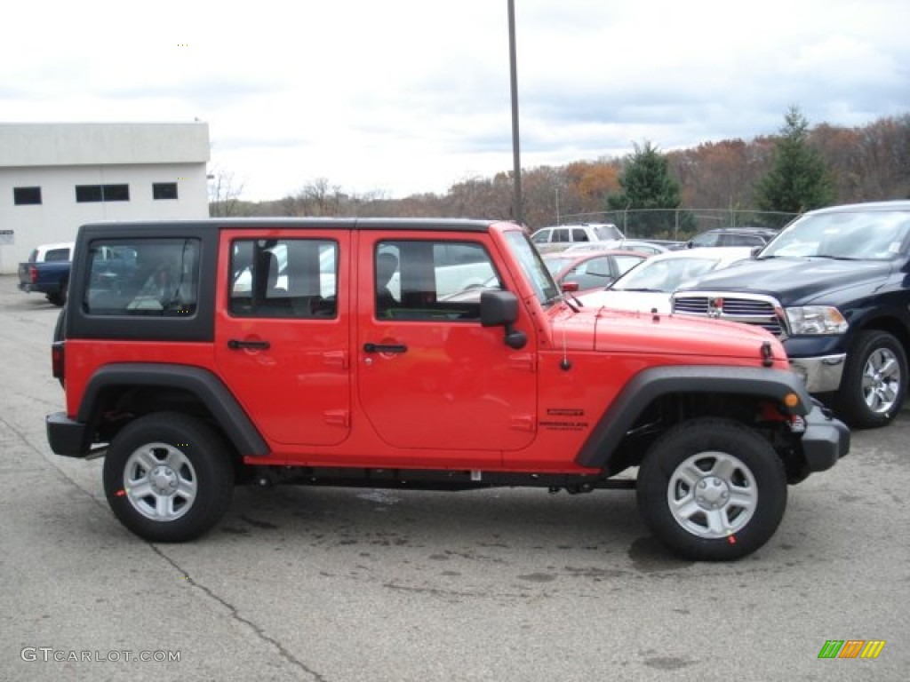 2013 Wrangler Unlimited Sport 4x4 - Rock Lobster Red / Black photo #5