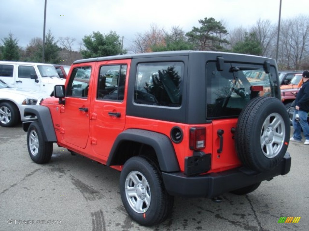 Rock Lobster Red 2013 Jeep Wrangler Unlimited Sport 4x4 Exterior Photo #73098704