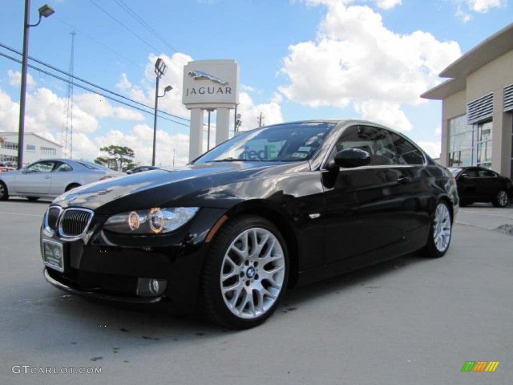 2008 3 Series 328i Coupe - Jet Black / Black photo #5