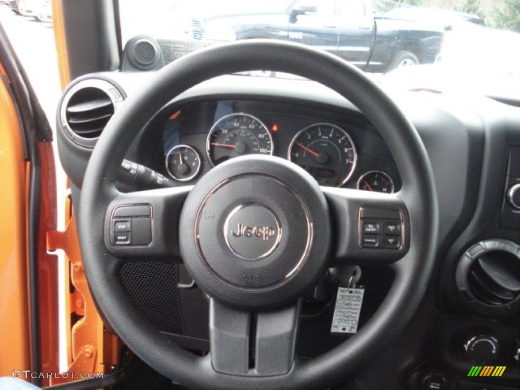 2013 Jeep Wrangler Sport 4x4 Black Steering Wheel Photo #73099290