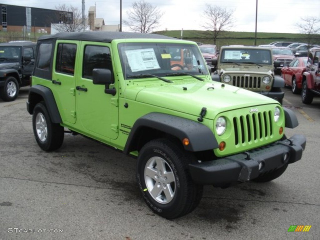 Gecko Green Pearl 2013 Jeep Wrangler Unlimited Sport 4x4 Exterior Photo #73099419