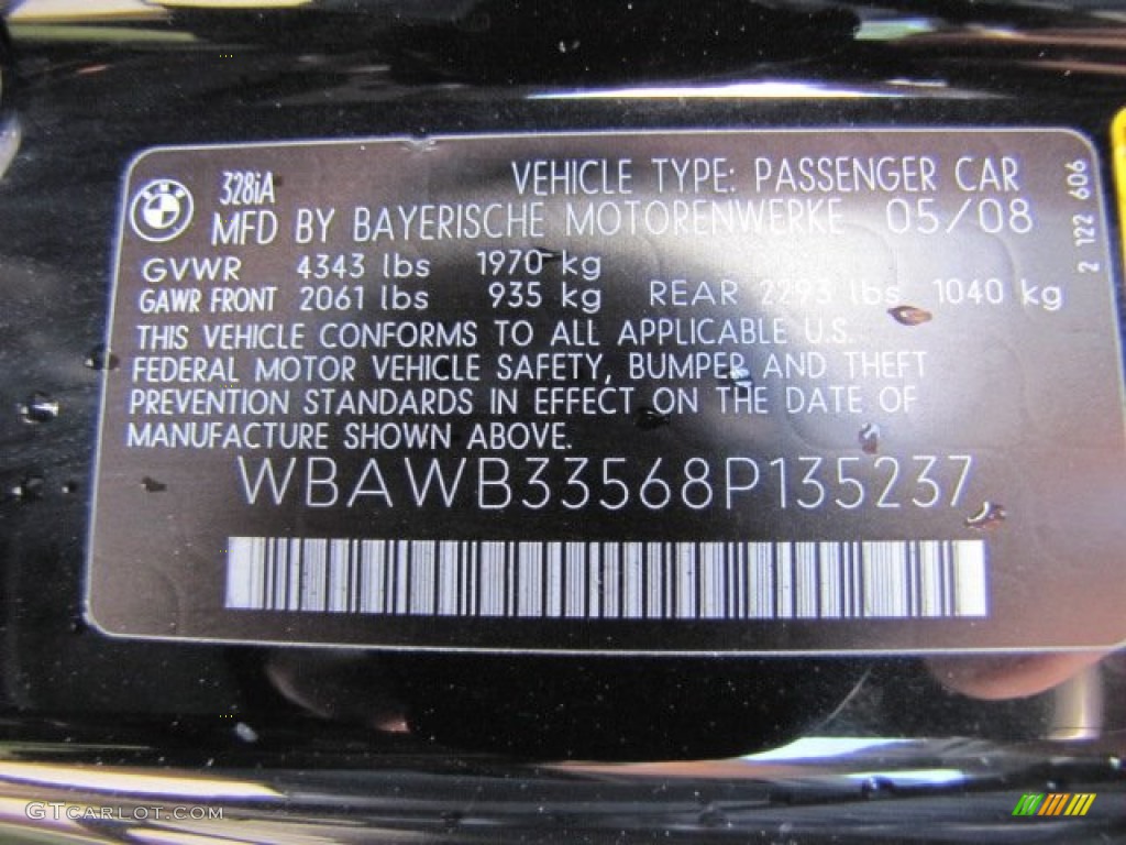 2008 3 Series 328i Coupe - Jet Black / Black photo #43