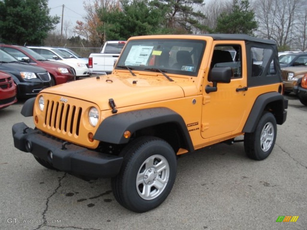 Dozer Yellow 2013 Jeep Wrangler Unlimited Sport 4x4 Exterior Photo #73100190