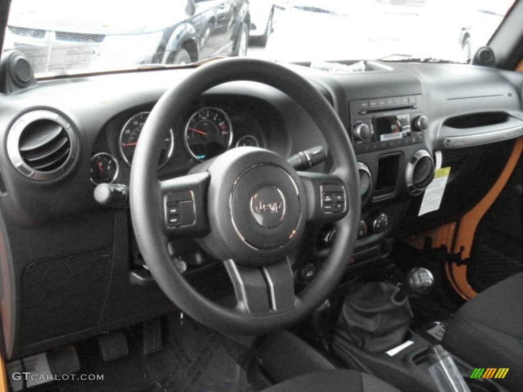 2013 Jeep Wrangler Unlimited Sport 4x4 Black Dashboard Photo #73100367