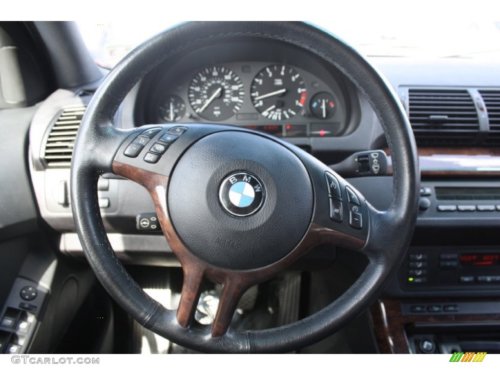 2002 BMW X5 3.0i Black Steering Wheel Photo #73105199