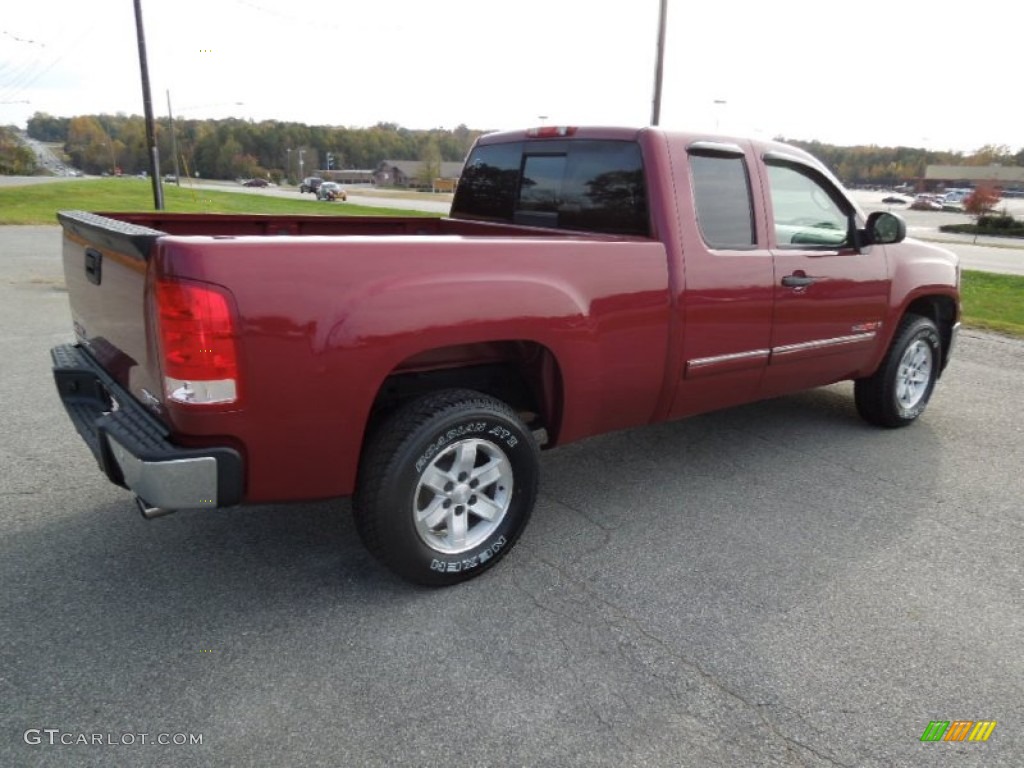2007 Sierra 1500 SLE Extended Cab - Sport Dark Red Metallic / Ebony Black photo #4