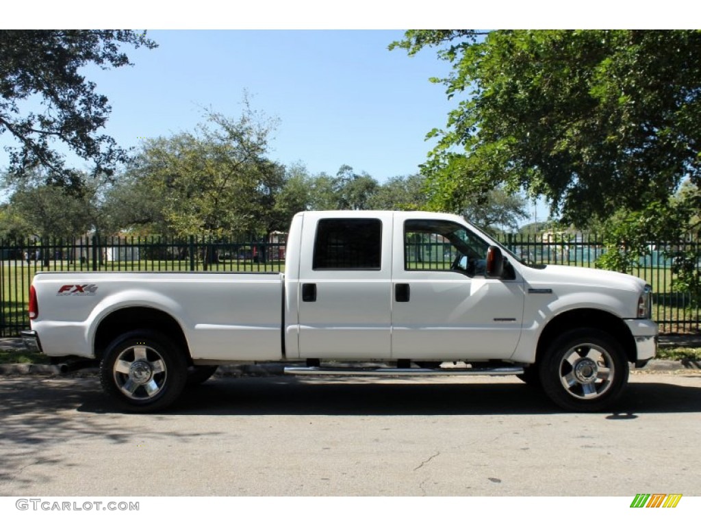 2006 F250 Super Duty Lariat Crew Cab 4x4 - Oxford White / Tan photo #14