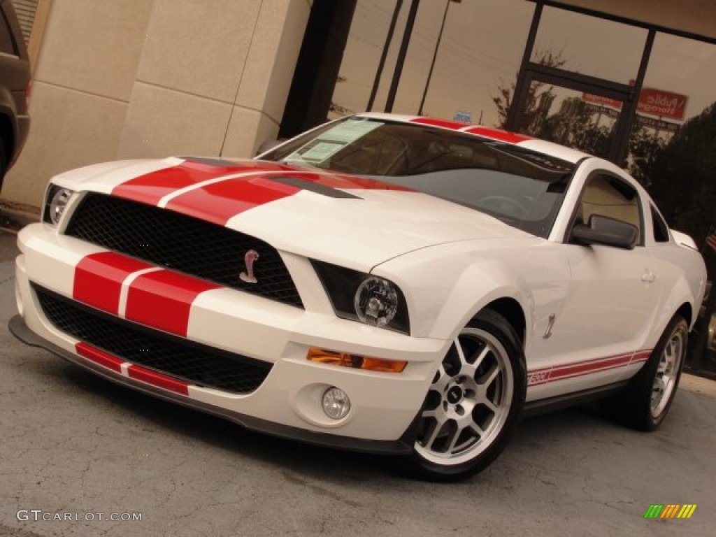 2009 Mustang Shelby GT500 Coupe - Performance White / Dark Charcoal/Red photo #1