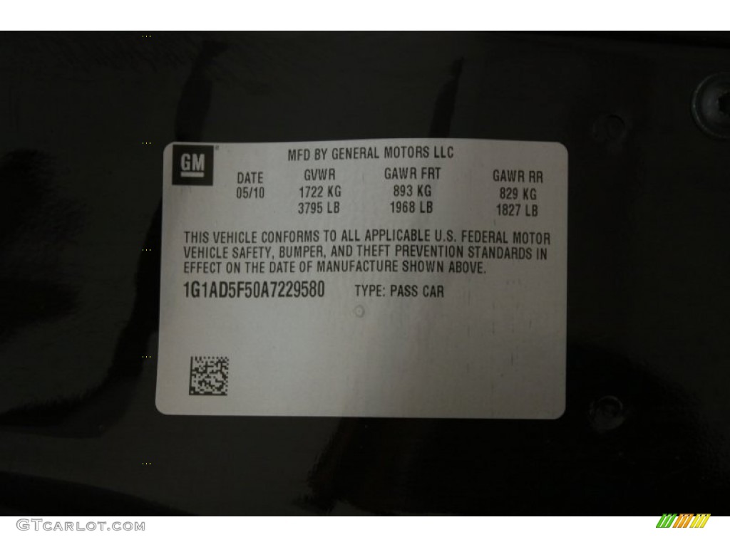 2010 Cobalt LT Sedan - Black / Ebony photo #17