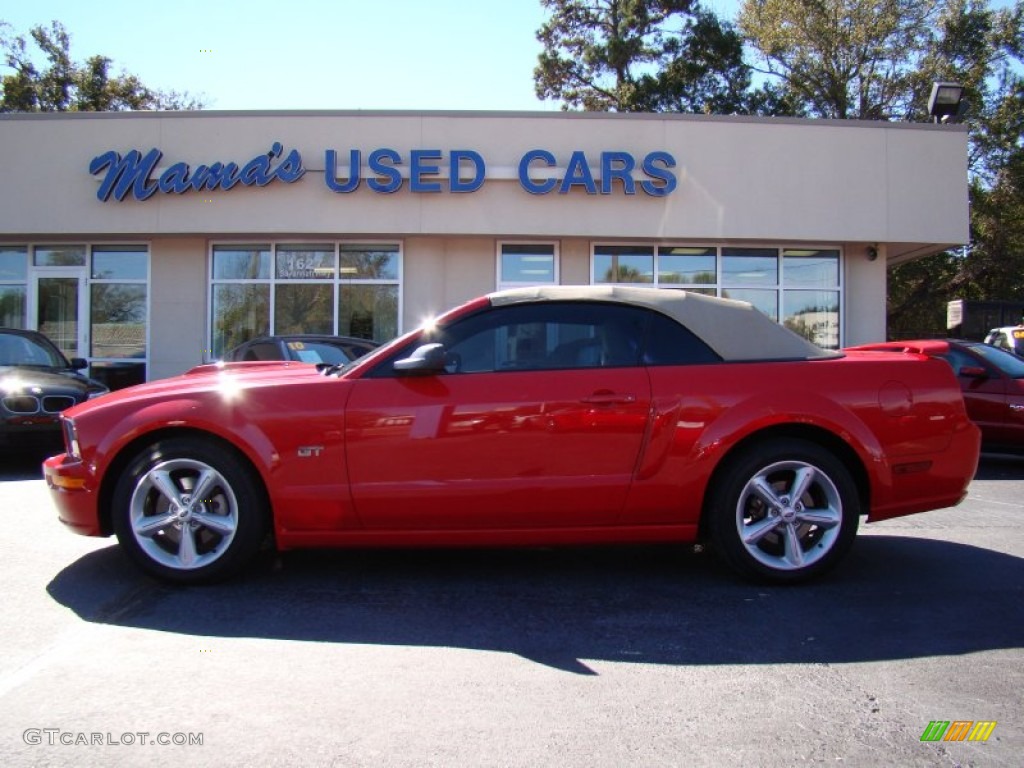 2006 Mustang GT Premium Convertible - Torch Red / Light Parchment photo #1