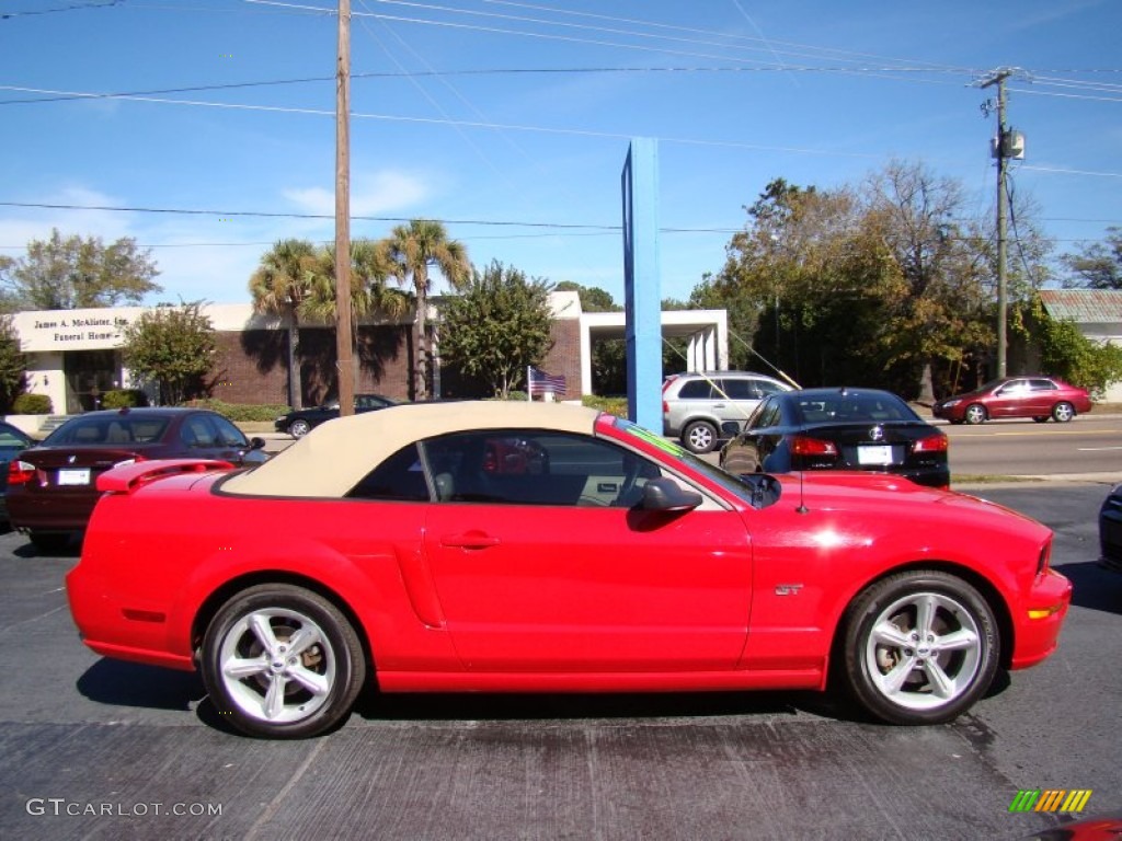 2006 Mustang GT Premium Convertible - Torch Red / Light Parchment photo #5
