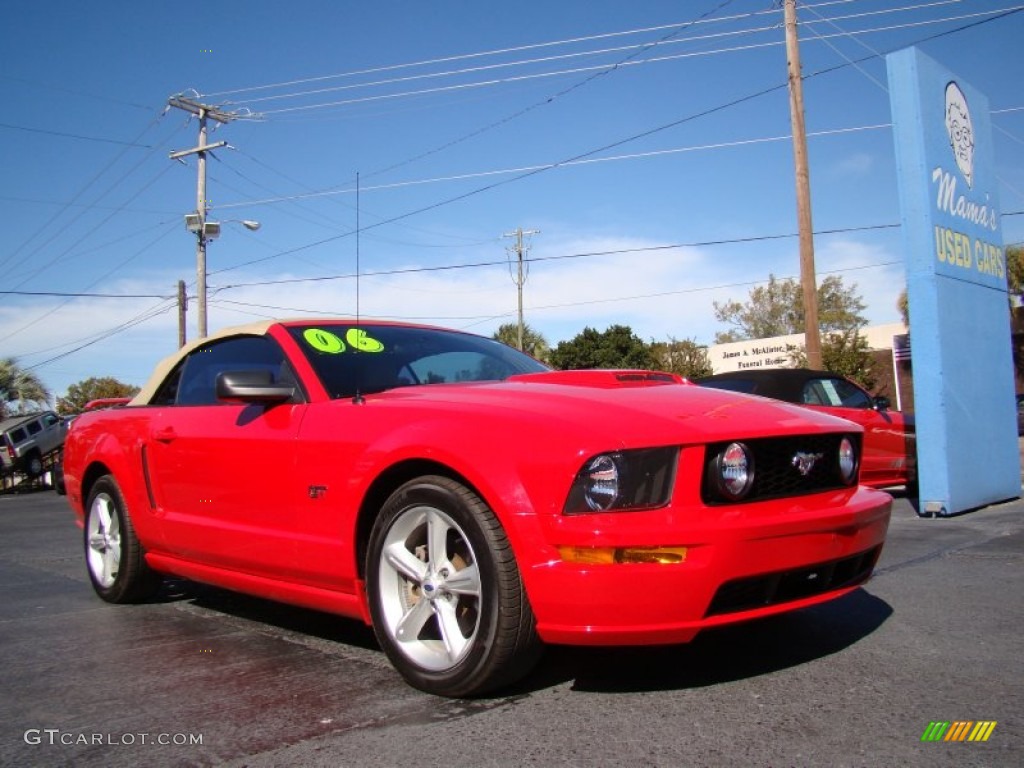 2006 Mustang GT Premium Convertible - Torch Red / Light Parchment photo #6