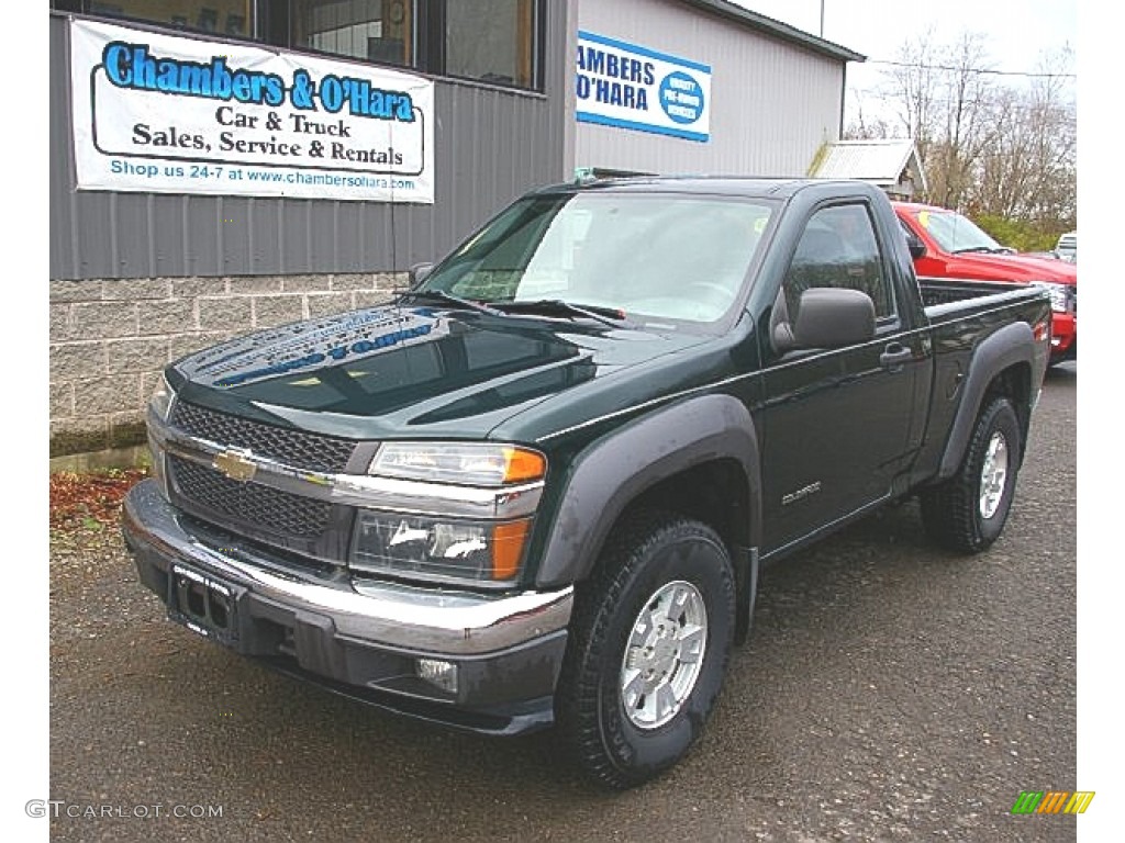 2004 Colorado LS Regular Cab 4x4 - Dark Green Metallic / Medium Dark Pewter photo #1