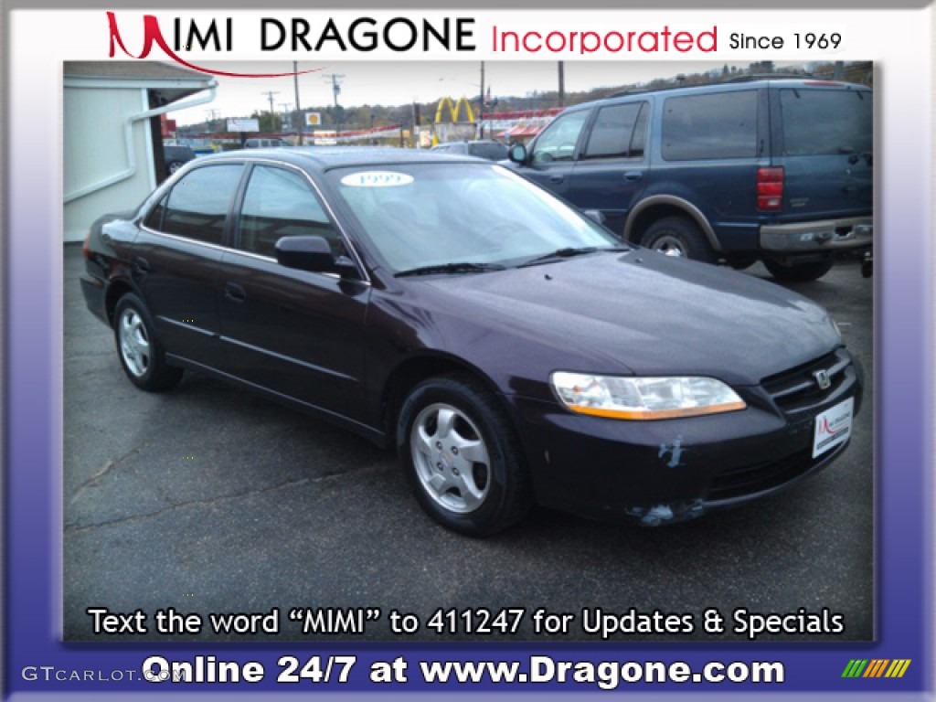 1999 Accord EX Sedan - Black Currant Pearl / Gray photo #3