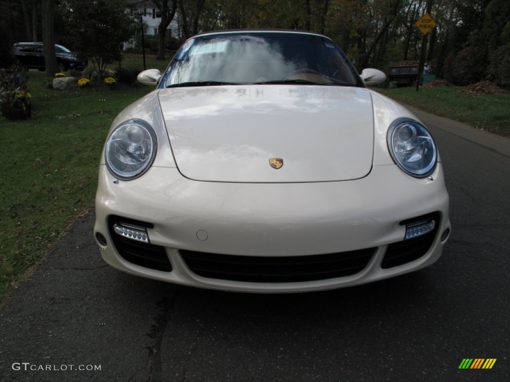 2009 911 Turbo Cabriolet - Cream White / Natural Brown photo #2