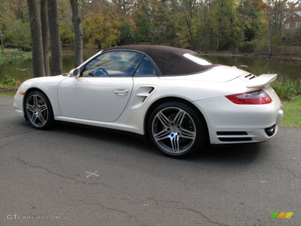 2009 911 Turbo Cabriolet - Cream White / Natural Brown photo #4