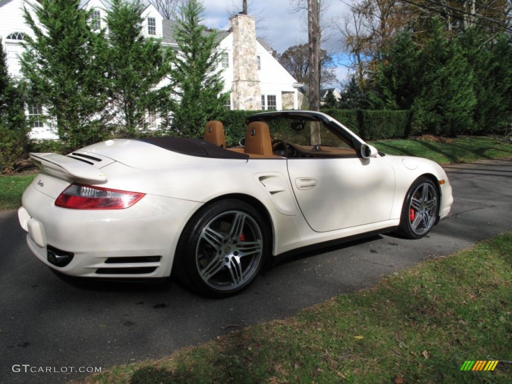 2009 911 Turbo Cabriolet - Cream White / Natural Brown photo #6