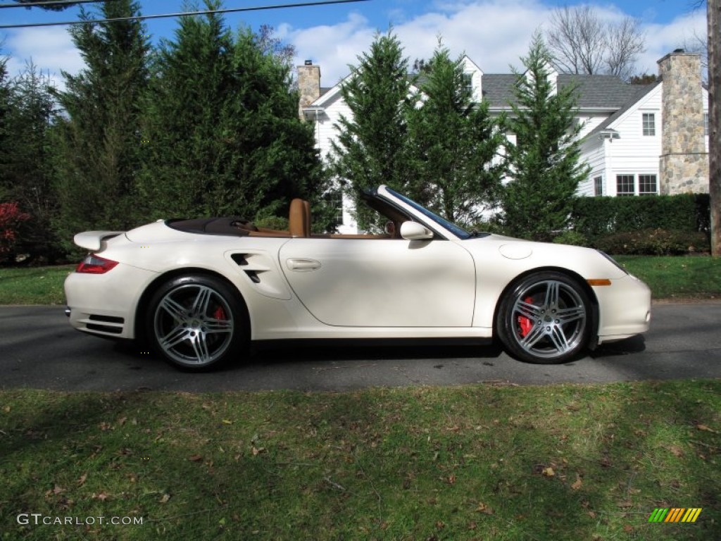 2009 911 Turbo Cabriolet - Cream White / Natural Brown photo #7