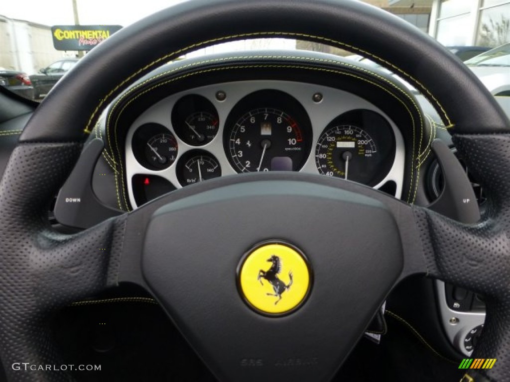 2002 Ferrari 360 Spider Nero (Black) Steering Wheel Photo #73120374
