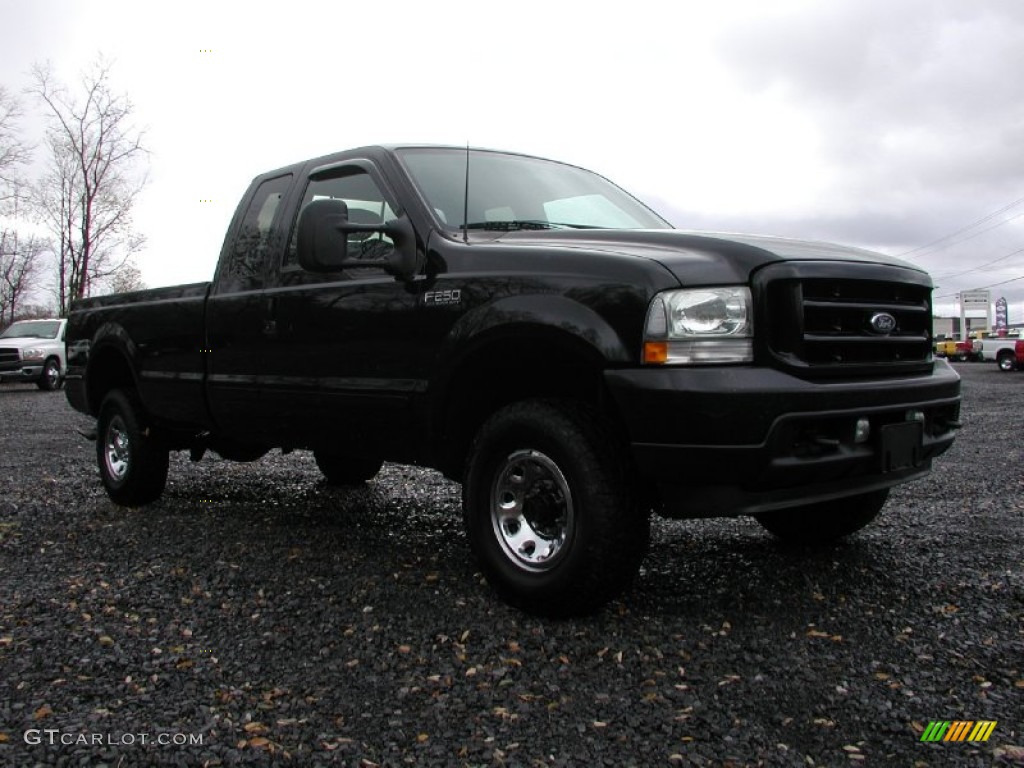 2002 F250 Super Duty XLT SuperCab 4x4 - Black / Medium Flint photo #20