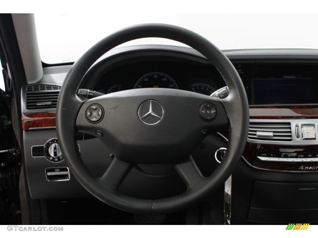 2007 Mercedes-Benz S 550 4Matic Sedan Black Steering Wheel Photo #73126614