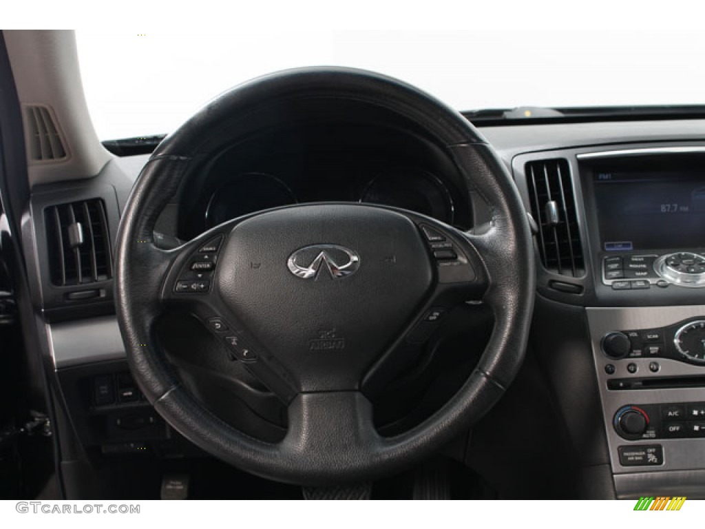 2010 Infiniti G 37 x AWD Sedan Graphite Steering Wheel Photo #73127197