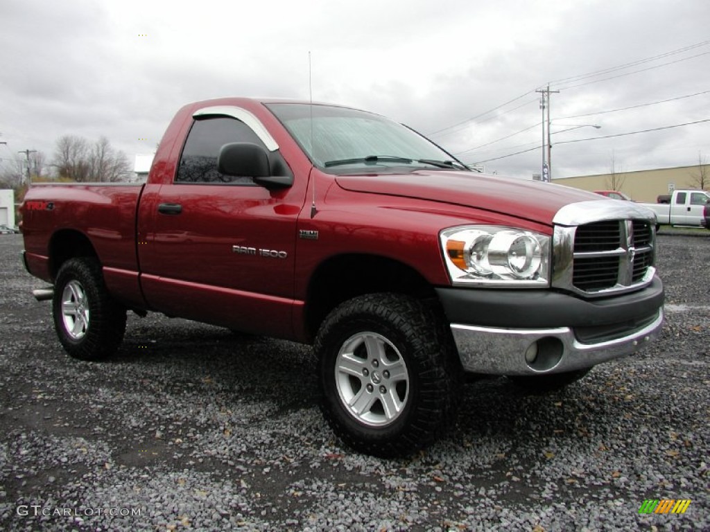 2007 Ram 1500 TRX4 Off Road Regular Cab 4x4 - Inferno Red Crystal Pearl / Medium Slate Gray photo #17