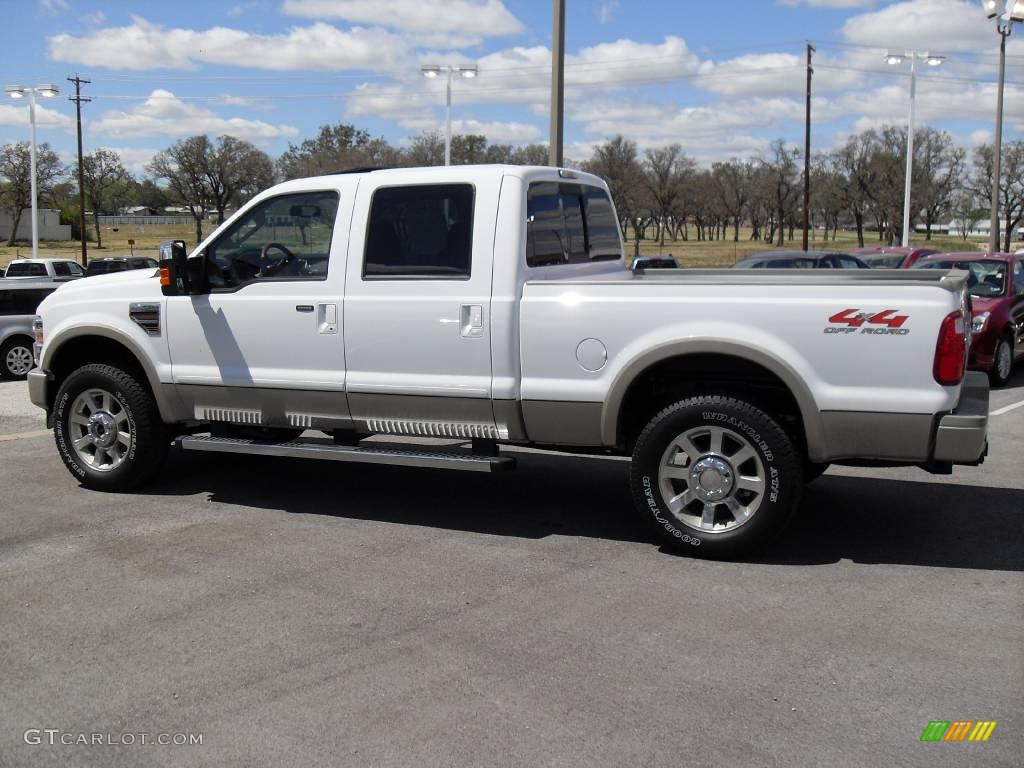 2009 F250 Super Duty King Ranch Crew Cab 4x4 - Oxford White / Chaparral Leather photo #4