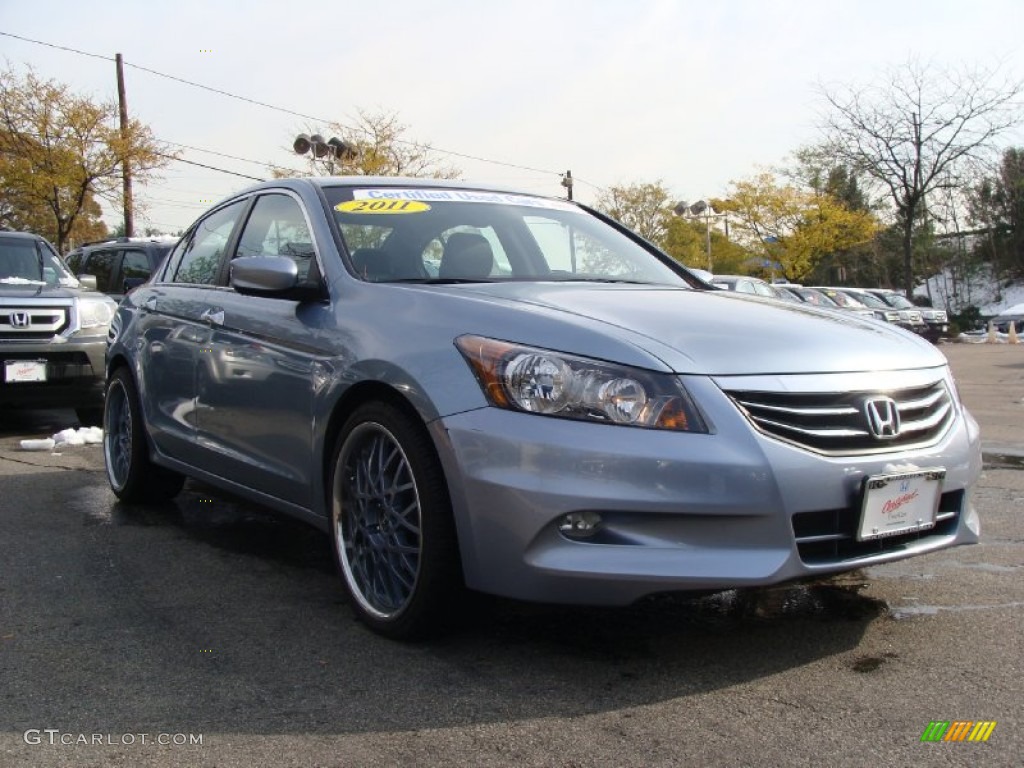 2011 Accord EX-L V6 Sedan - Celestial Blue Metallic / Black photo #7