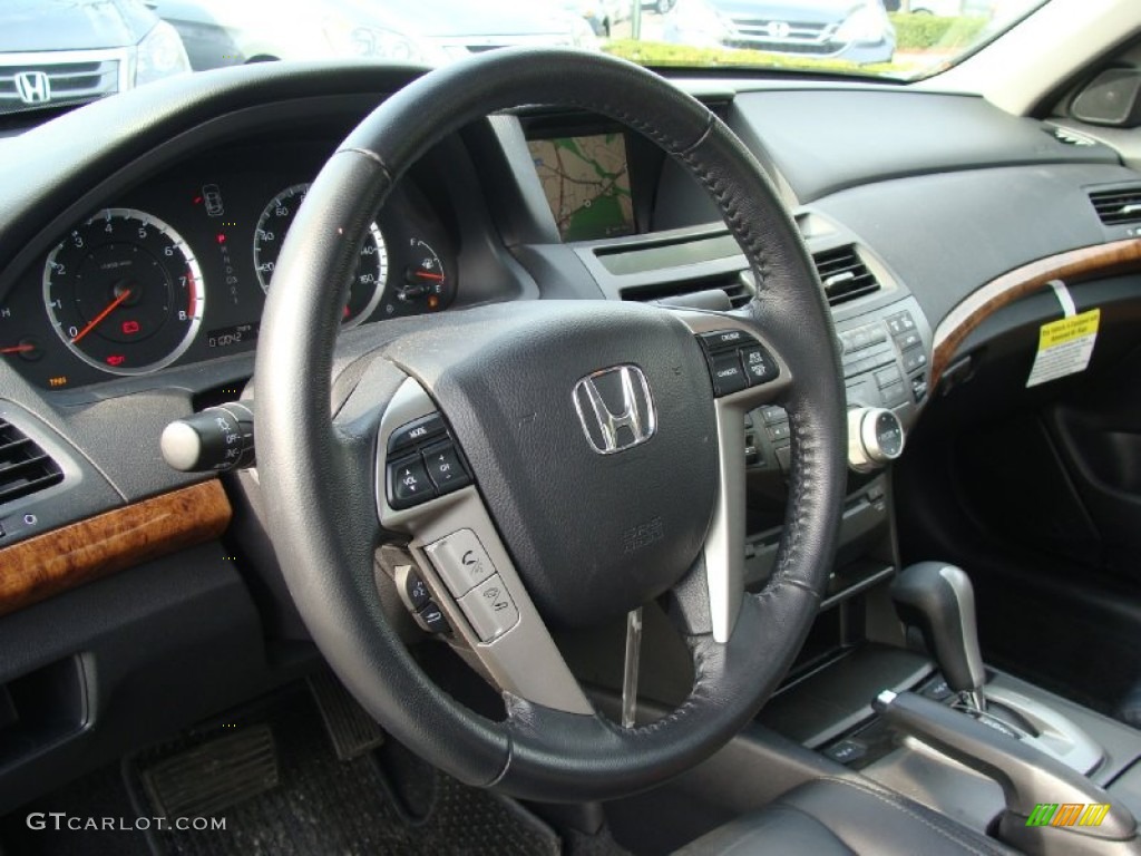 2011 Honda Accord EX-L V6 Sedan Black Steering Wheel Photo #73130589