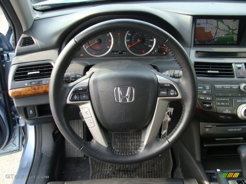 2011 Honda Accord EX-L V6 Sedan Black Steering Wheel Photo #73130631