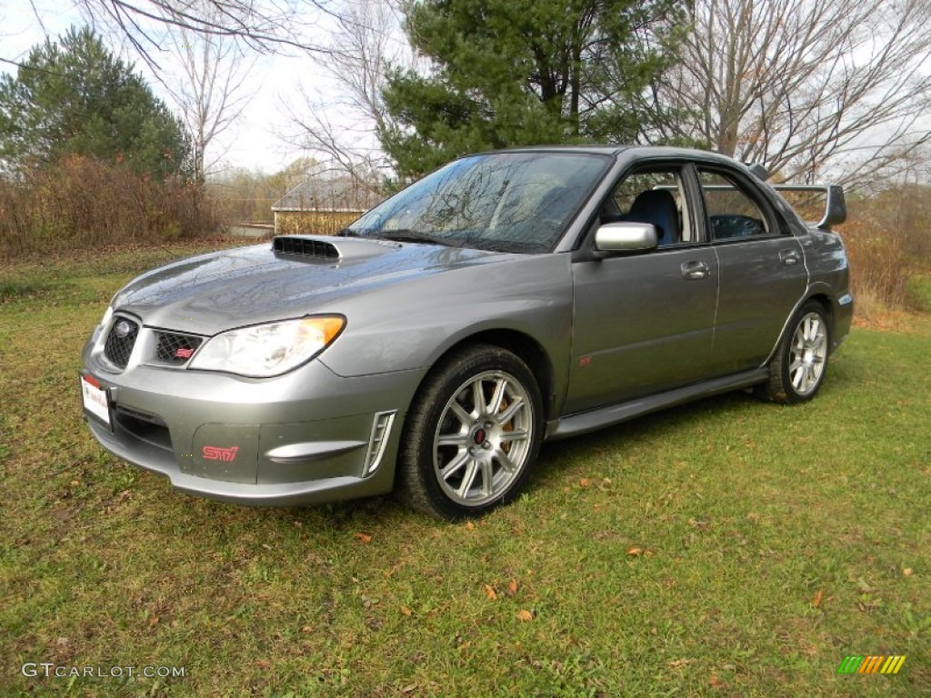 2007 Impreza WRX STi - Crystal Gray Metallic / Blue Alcantara photo #1