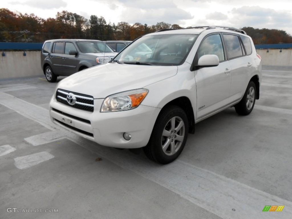 2008 RAV4 Limited 4WD - Blizzard Pearl White / Taupe photo #3